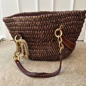 Juicy Couture Brown Woven Tote with Gold Accents